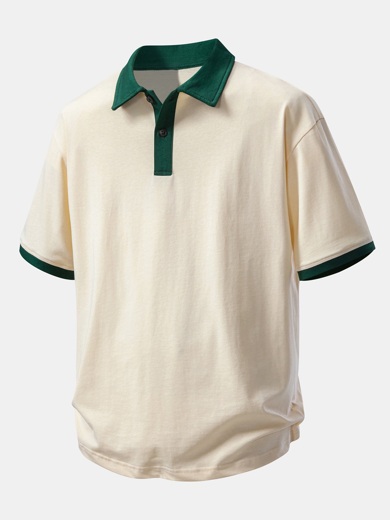 Comfortable Contrast Cotton Polo with Relaxed Fit