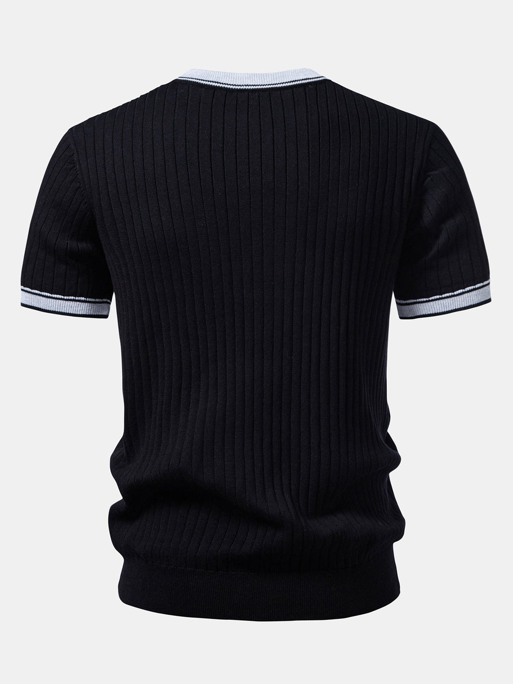 Color-Blocked Crew Neck Knit Tee
