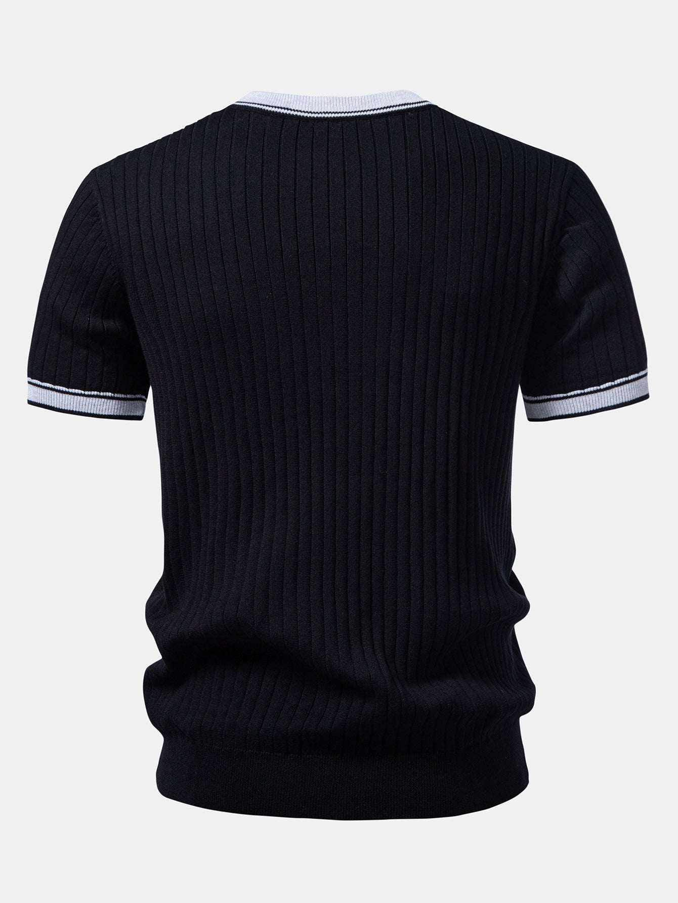Color-Blocked Crew Neck Knit Tee
