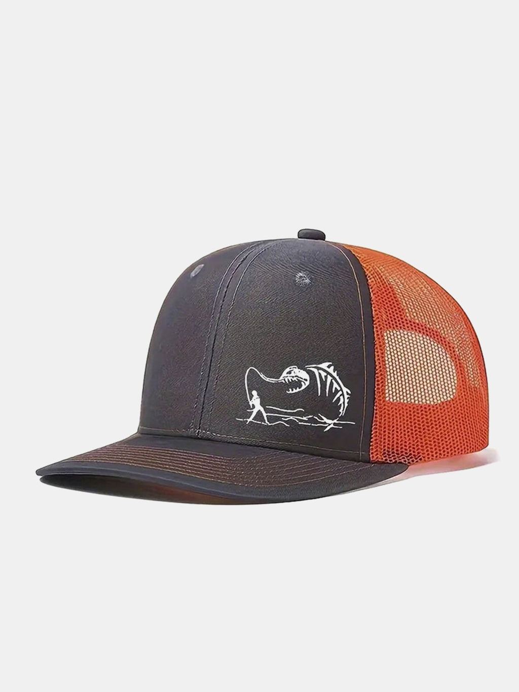 Outdoor-Ready Printed Fishing Mesh Baseball Cap for Camping and Vacations
