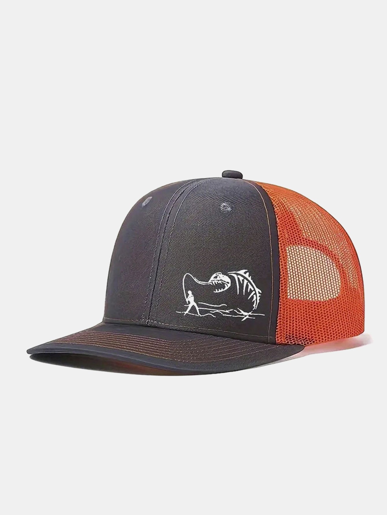 Outdoor-Ready Printed Fishing Mesh Baseball Cap for Camping and Vacations