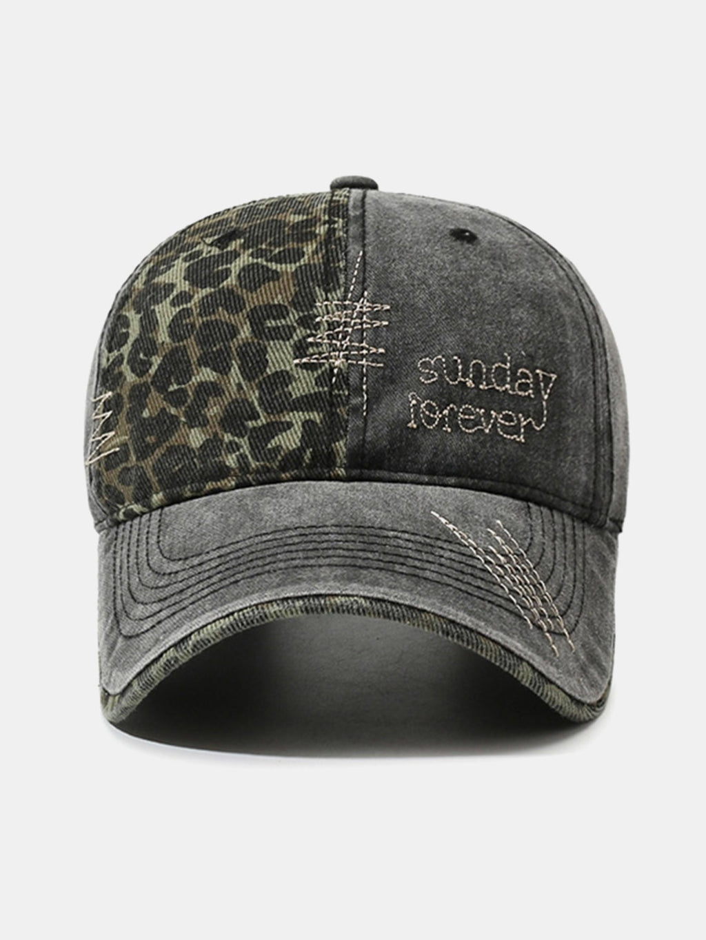 Vintage American Leopard Print Embroidered Baseball Cap