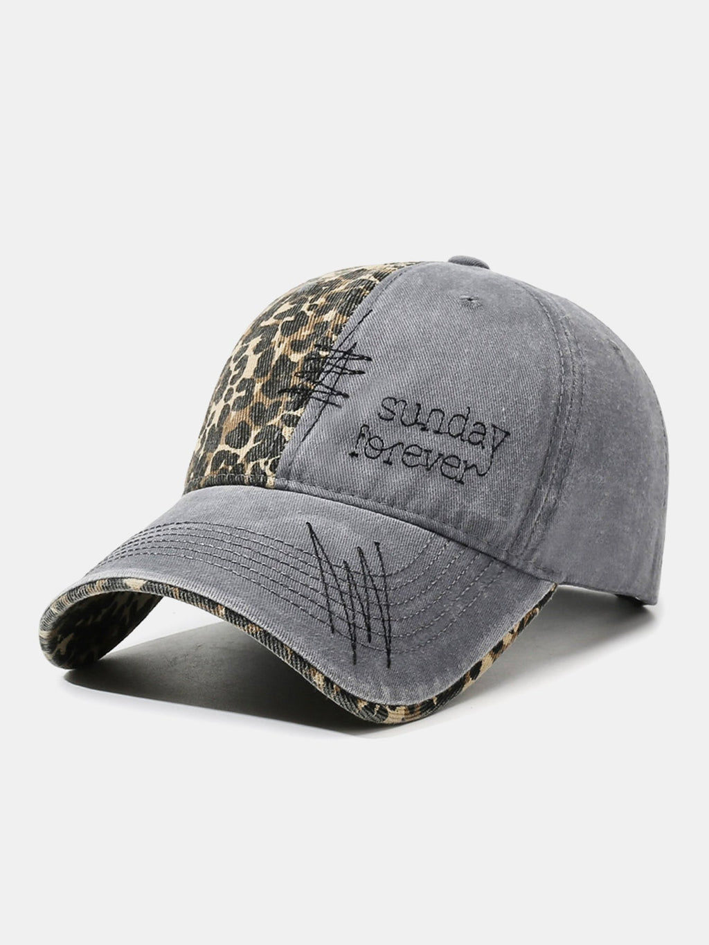 Vintage American Leopard Print Embroidered Baseball Cap