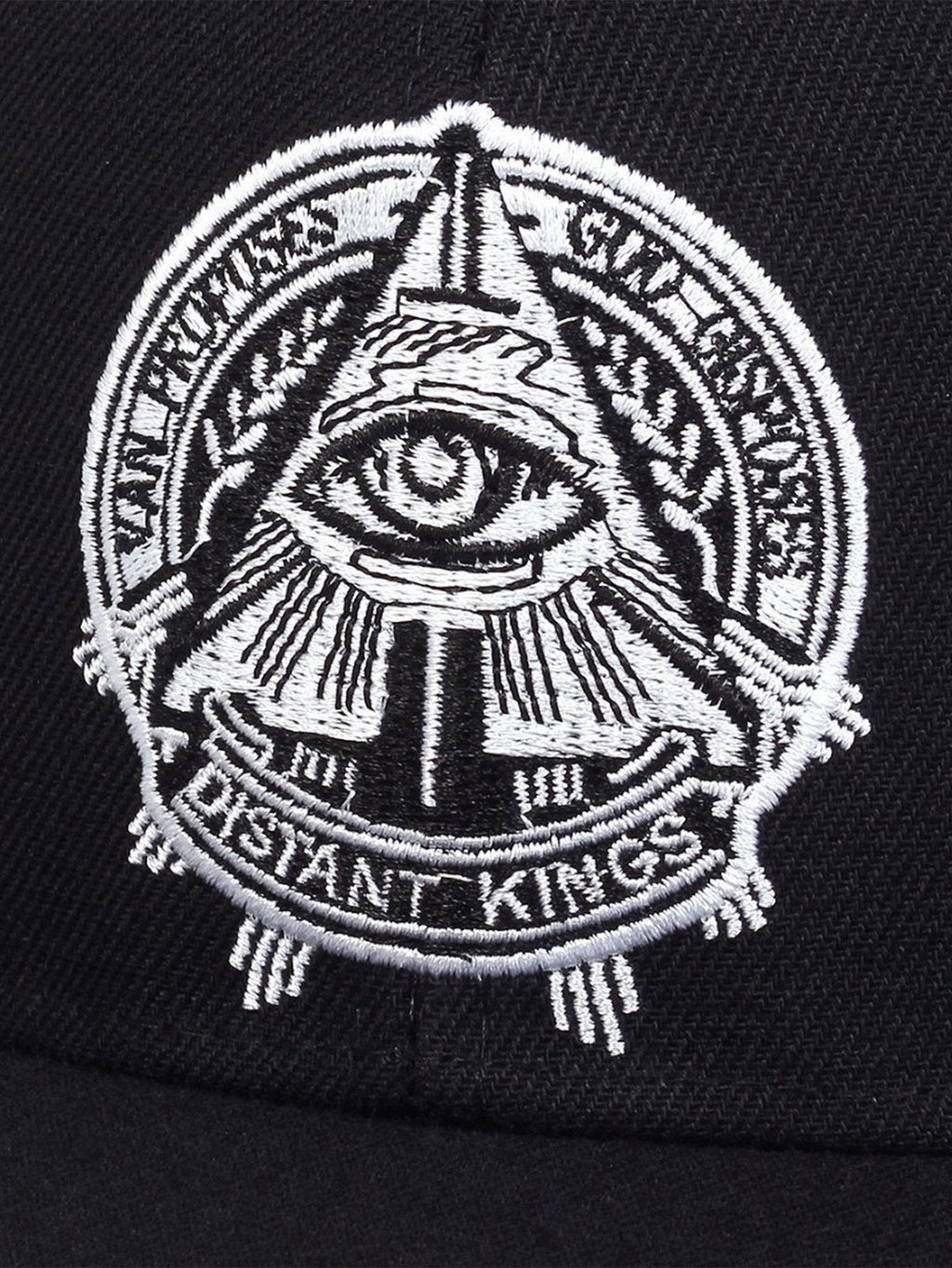 Embroidered Flat-Brim Hat with Eye of God Design