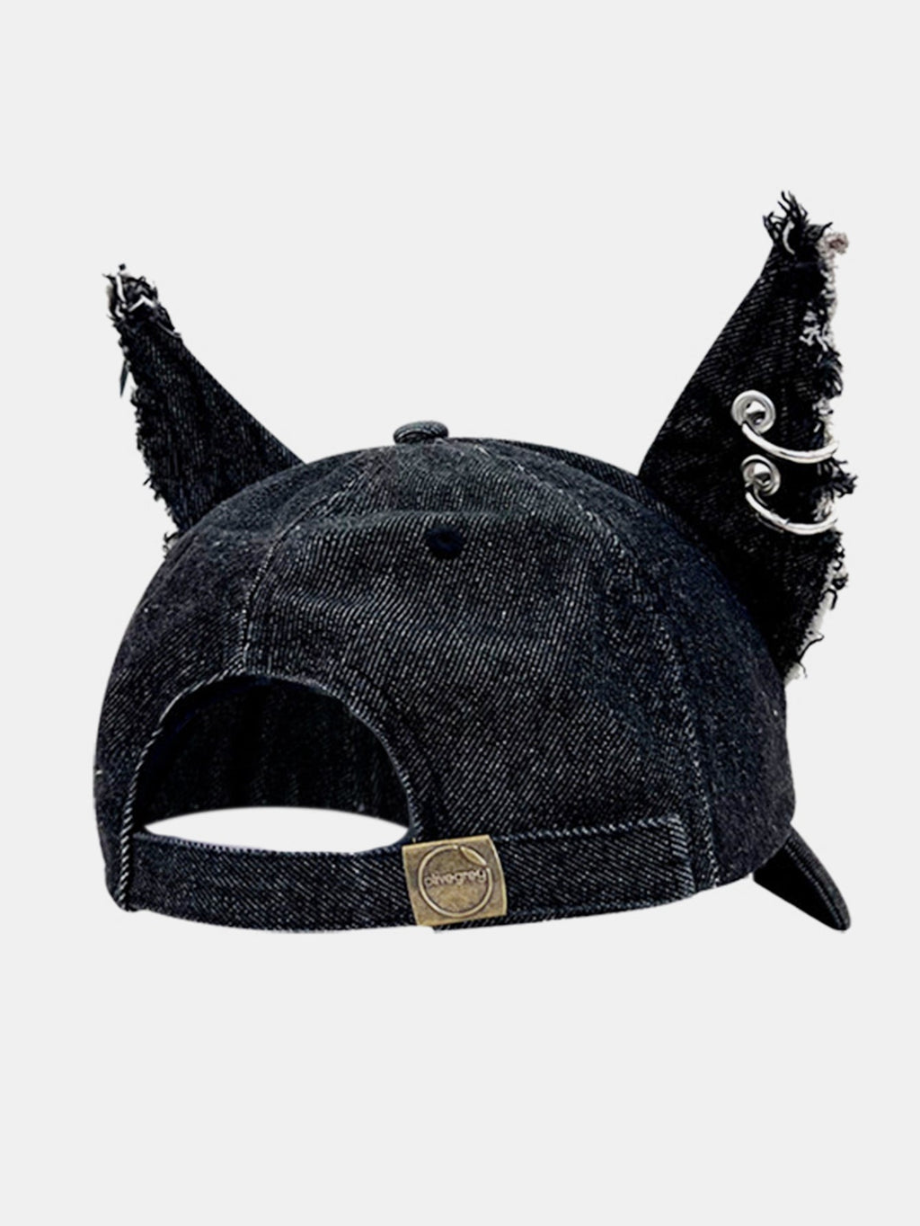 Gothic Western Distressed Denim Cap with Metal Accents