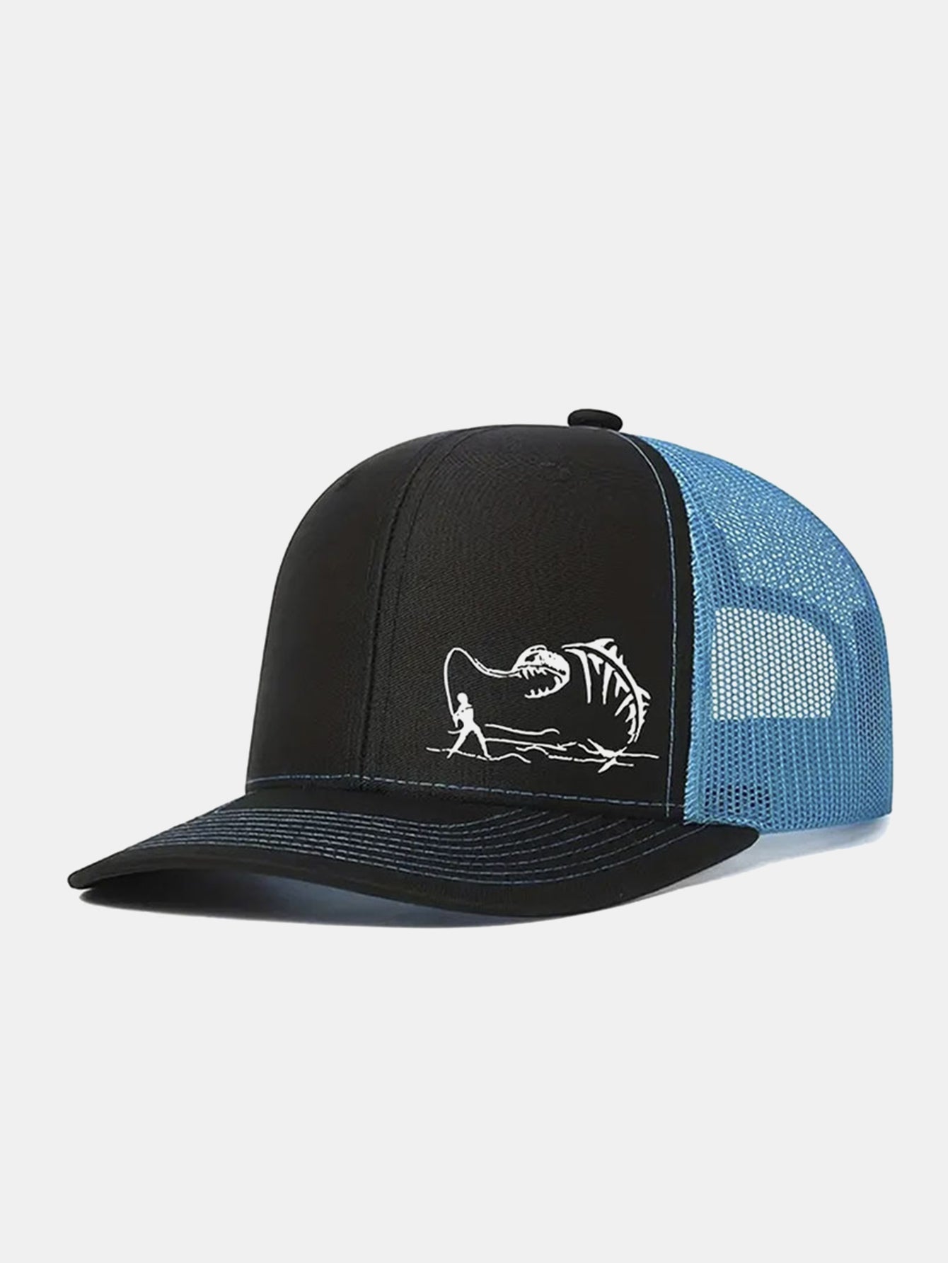 Outdoor-Ready Printed Fishing Mesh Baseball Cap for Camping and Vacations