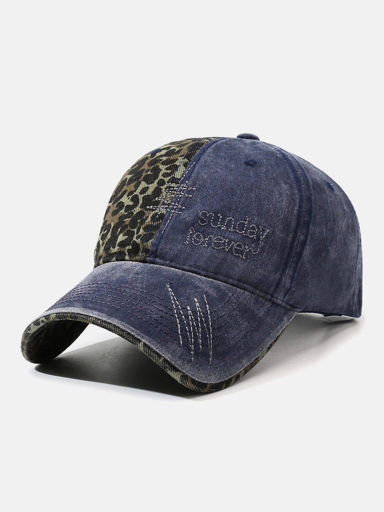 Vintage American Leopard Print Embroidered Baseball Cap