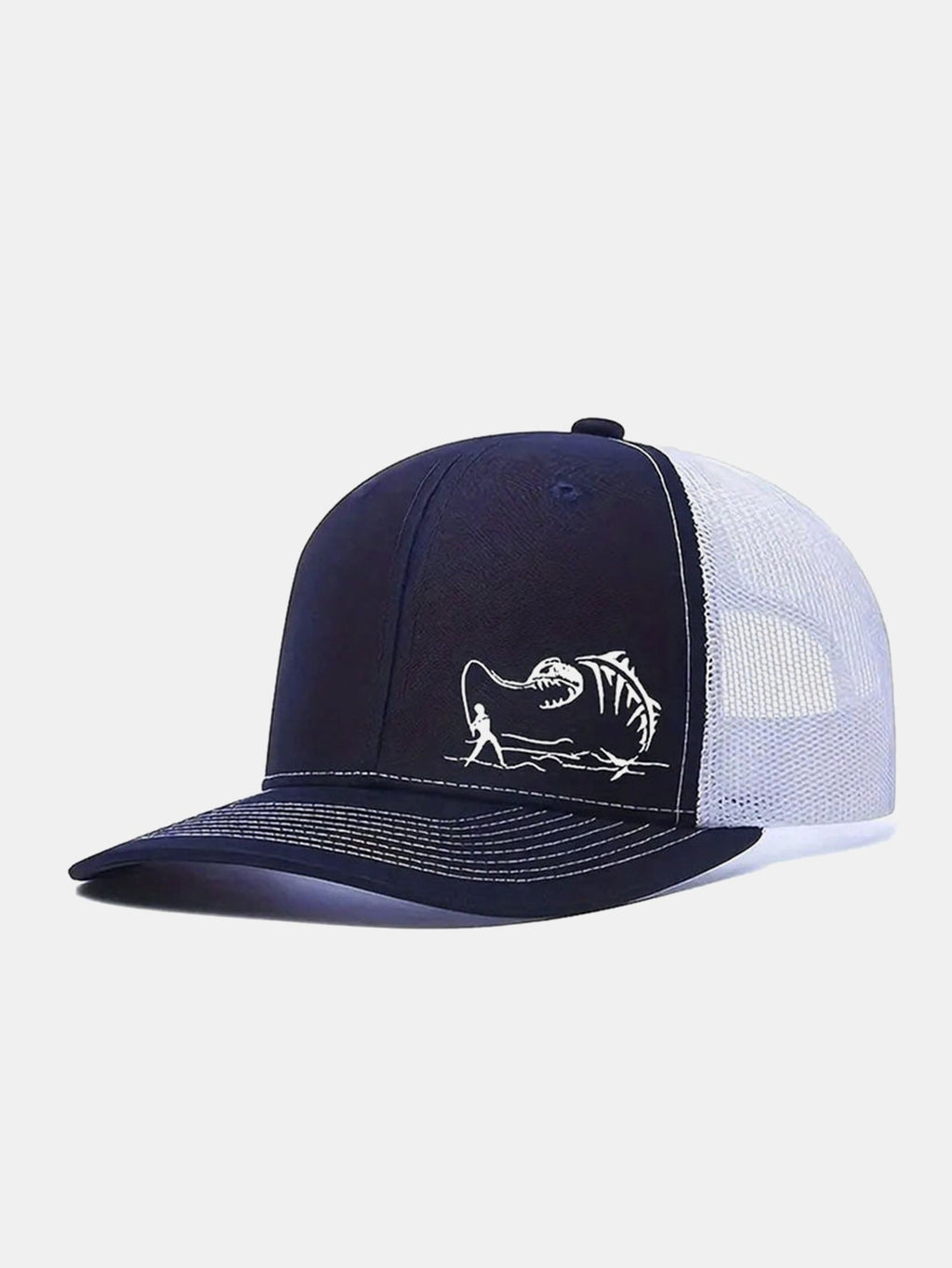 Outdoor-Ready Printed Fishing Mesh Baseball Cap for Camping and Vacations