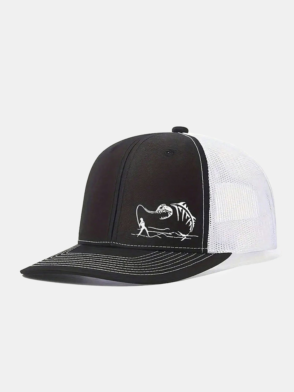 Outdoor-Ready Printed Fishing Mesh Baseball Cap for Camping and Vacations