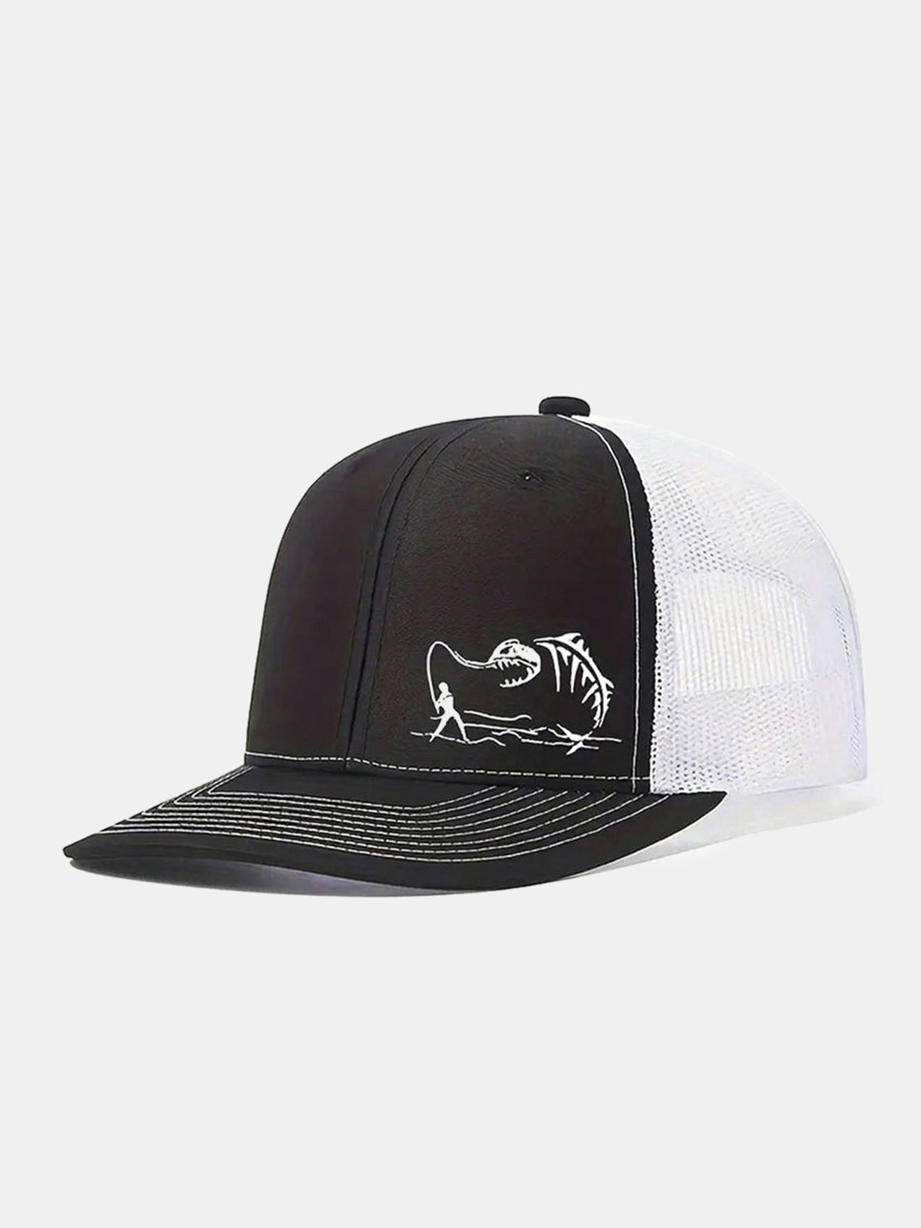 Outdoor-Ready Printed Fishing Mesh Baseball Cap for Camping and Vacations