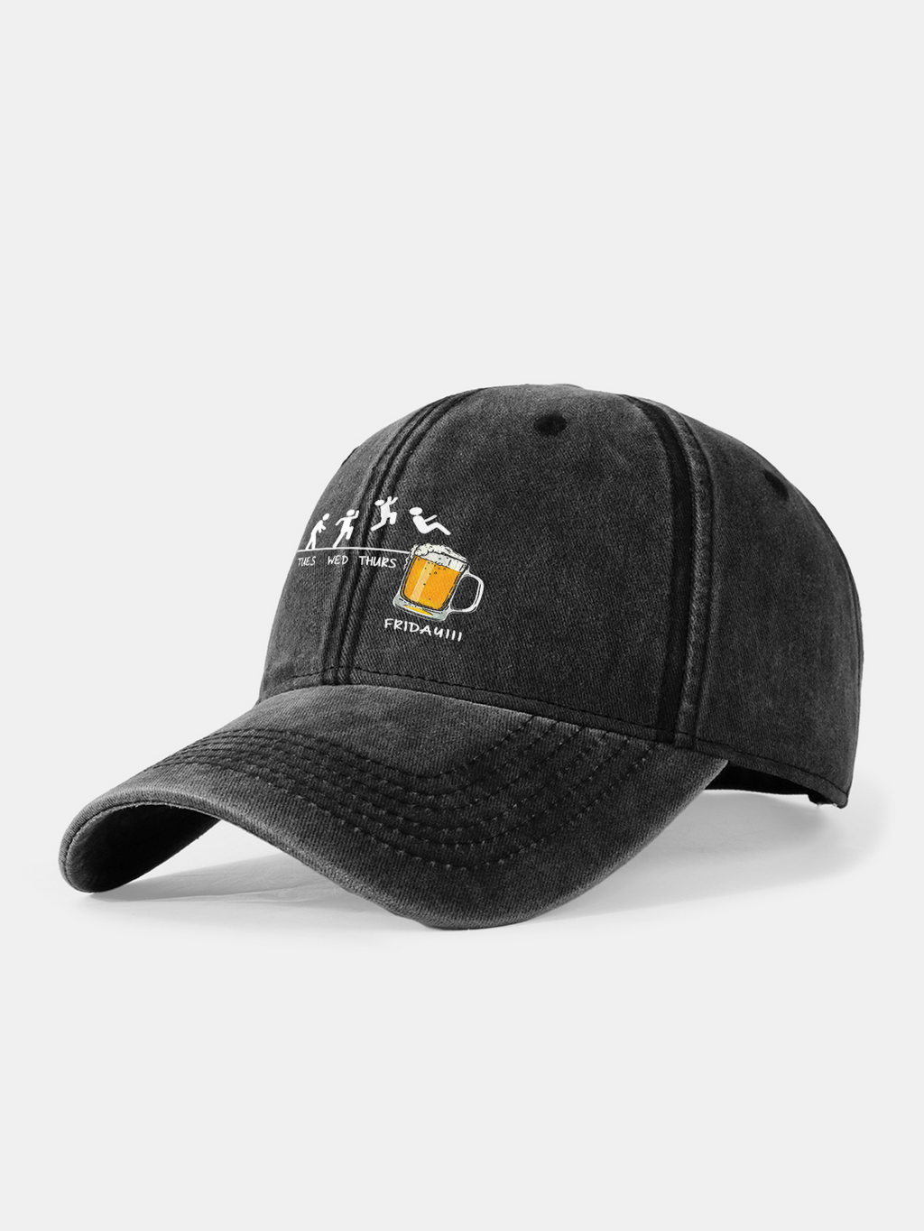 Washed Baseball Cap with Beer Weekly Plan Design