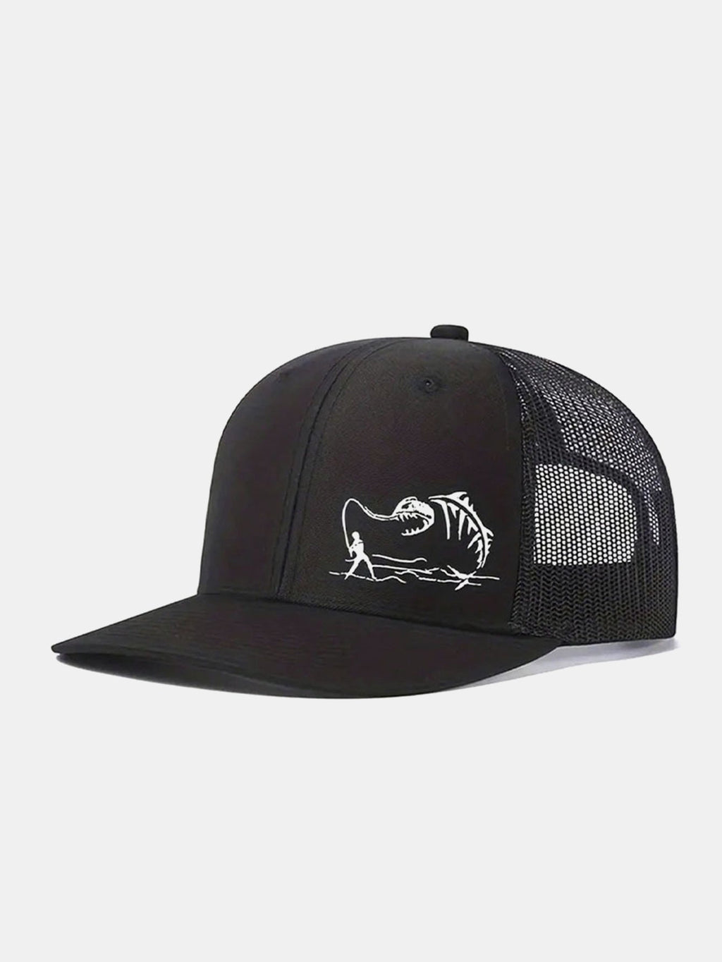 Outdoor-Ready Printed Fishing Mesh Baseball Cap for Camping and Vacations