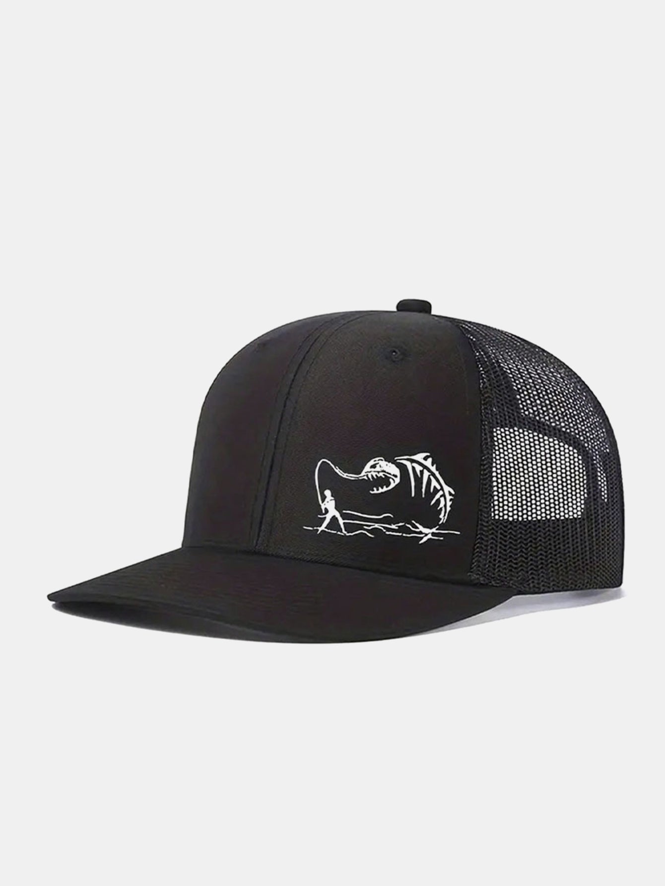 Outdoor-Ready Printed Fishing Mesh Baseball Cap for Camping and Vacations