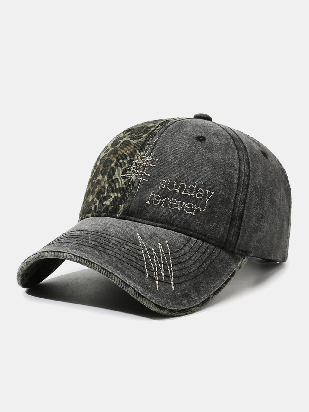 Vintage American Leopard Print Embroidered Baseball Cap