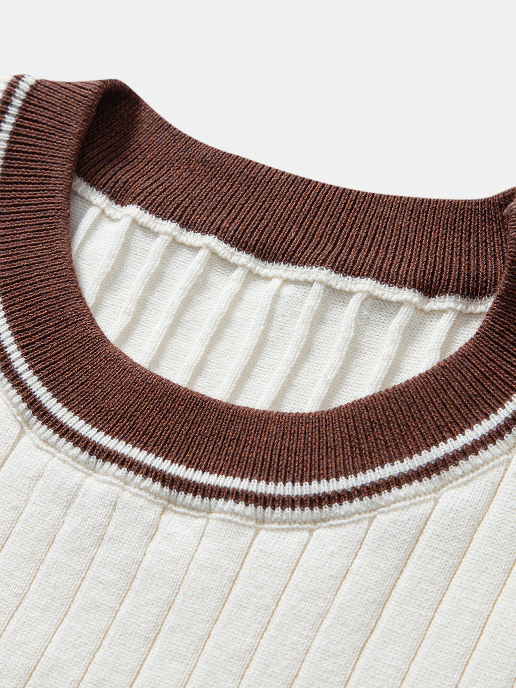 Color-Blocked Crew Neck Knit Tee