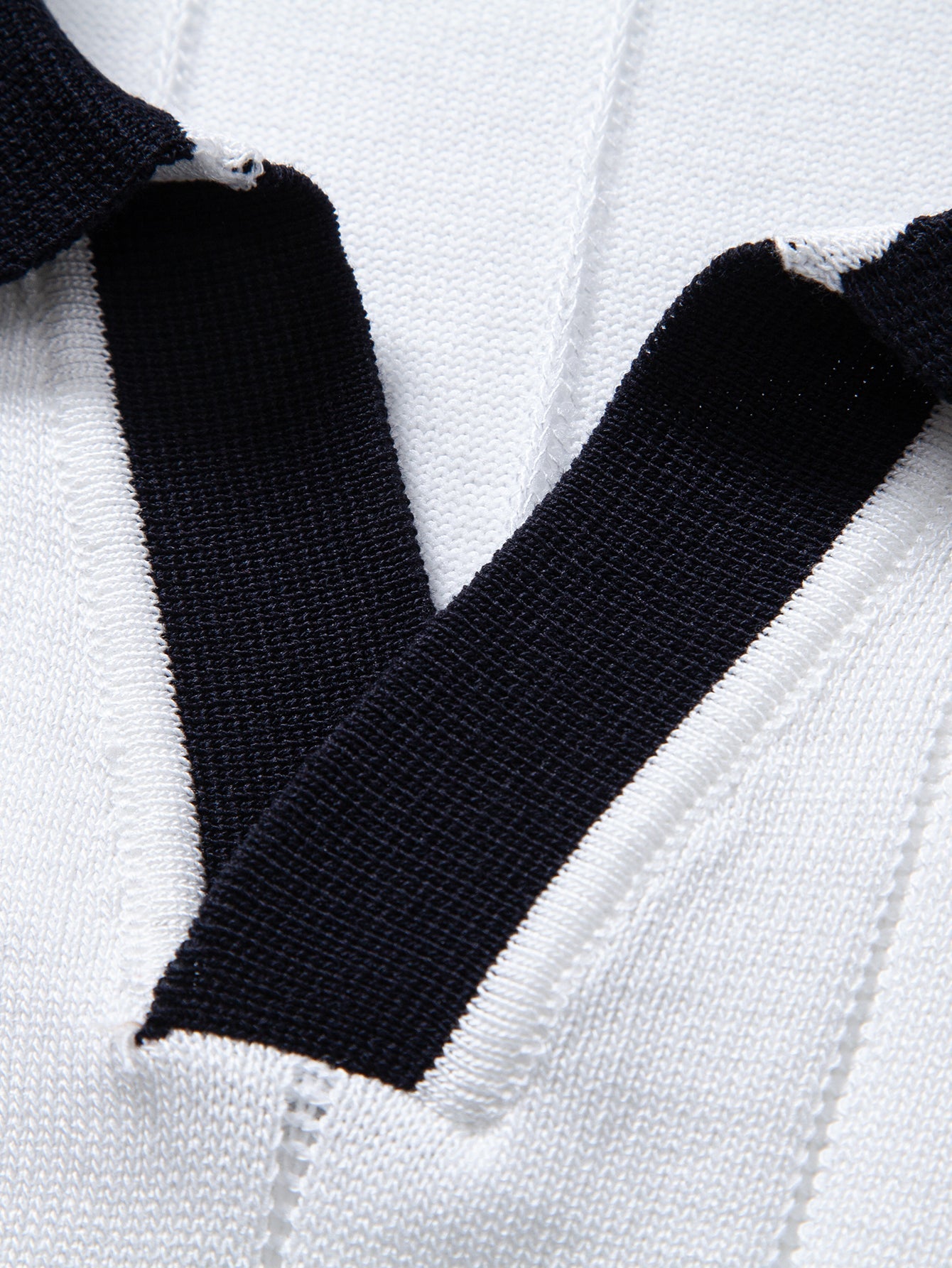 Ribbed Knit Polo with Contrast Trim and Straight Leg Ribbed Trousers