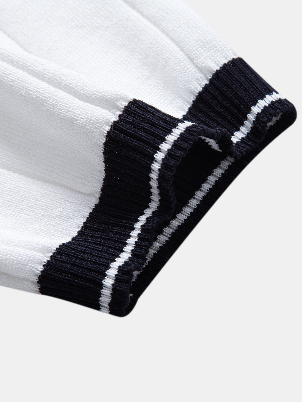 Ribbed Knit Polo with Contrast Trim and Straight Leg Ribbed Trousers
