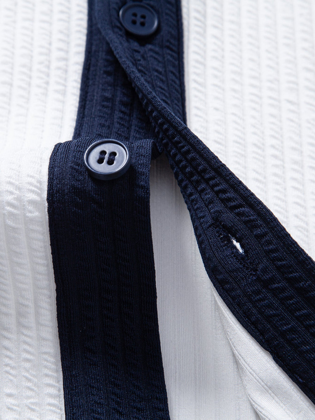 Button-Up Shirt with Contrast Ribbed Design