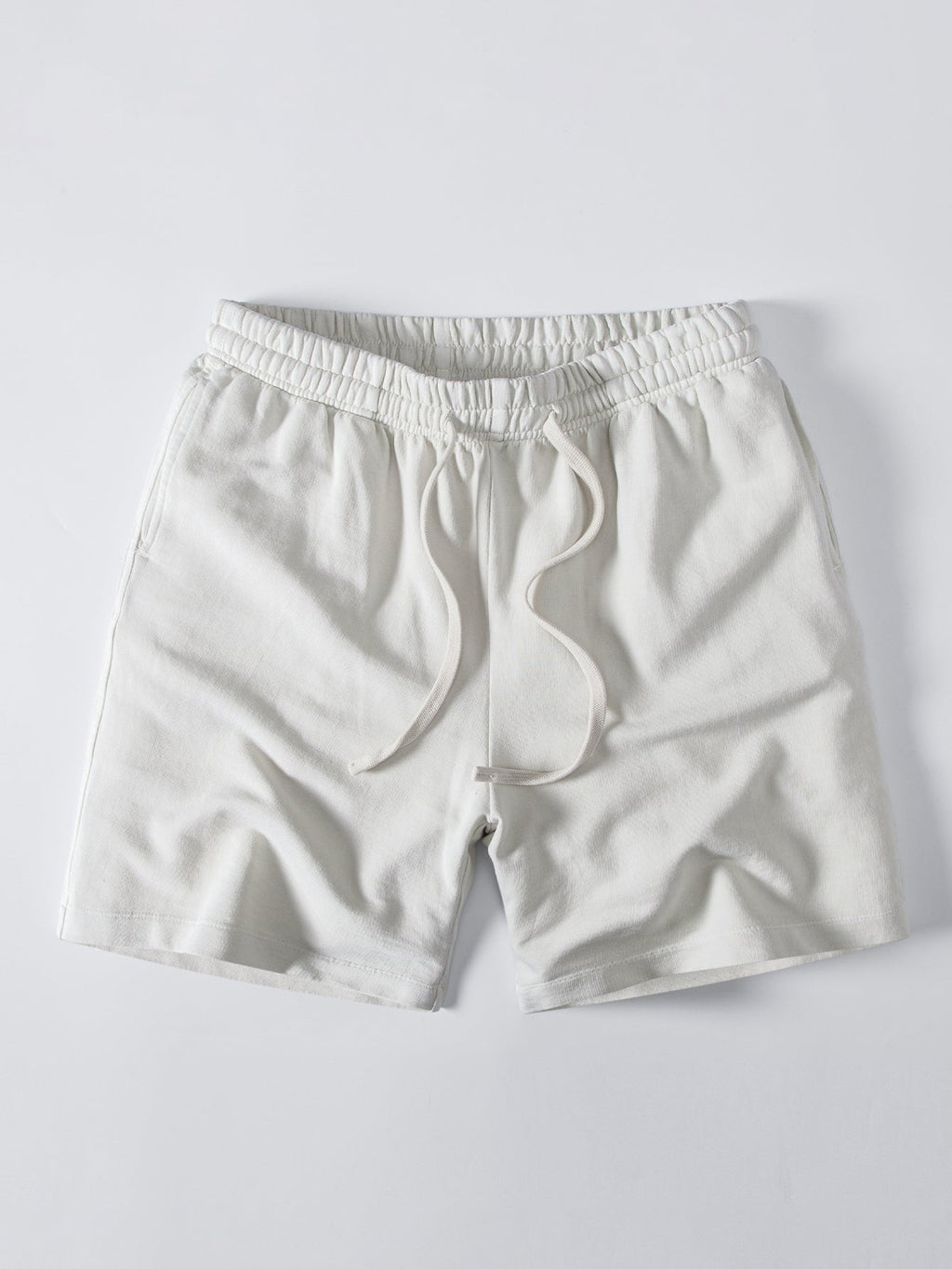 Relaxed Fit Heavyweight Washed Drop Shoulder Tee & Distressed Drawstring Shorts