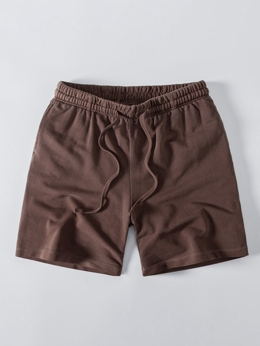 Relaxed Fit Heavyweight Washed Drop Shoulder Tee & Distressed Drawstring Shorts