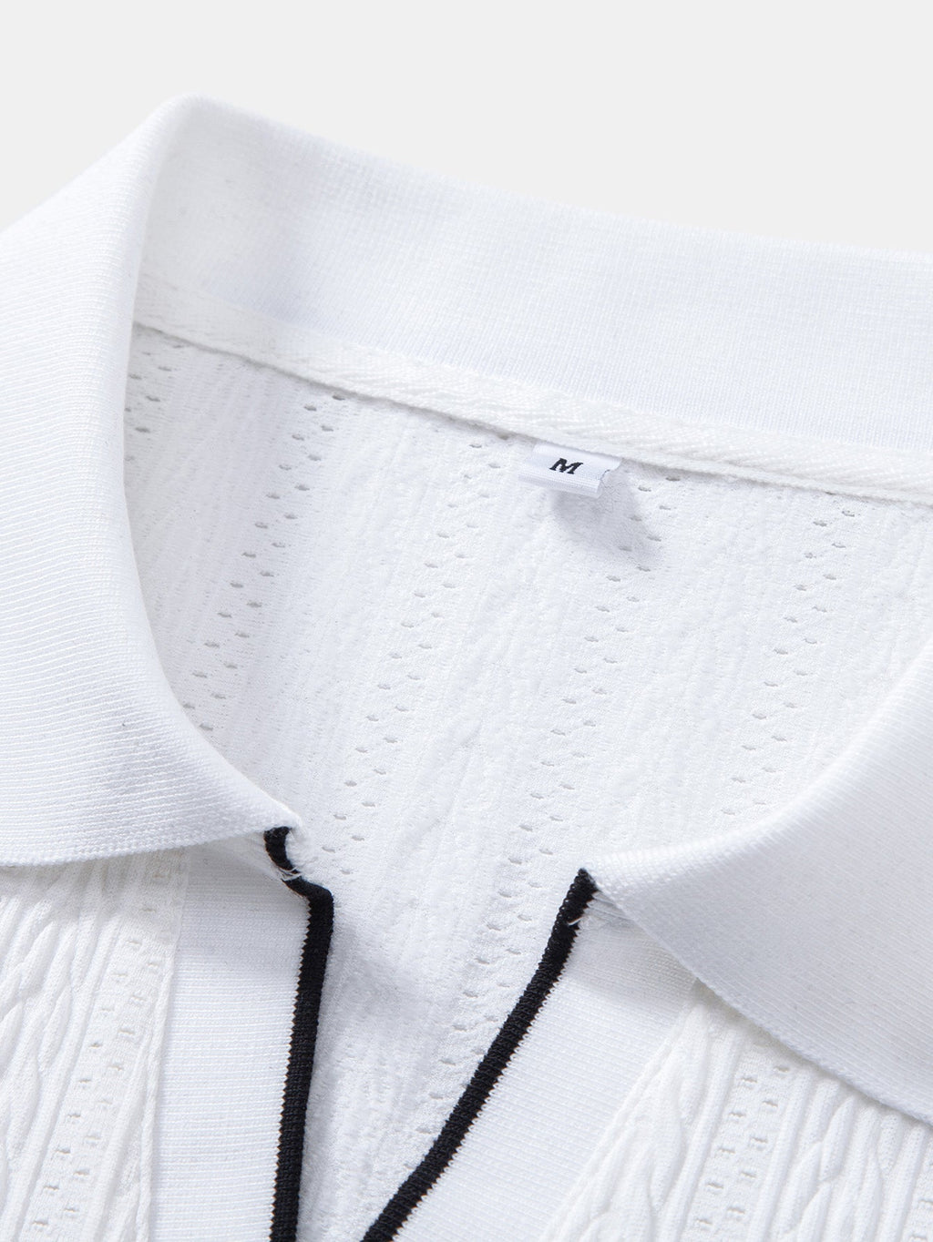 Geometric Jacquard Polo with Johnny Collar & Slim Fit Tapered Pants