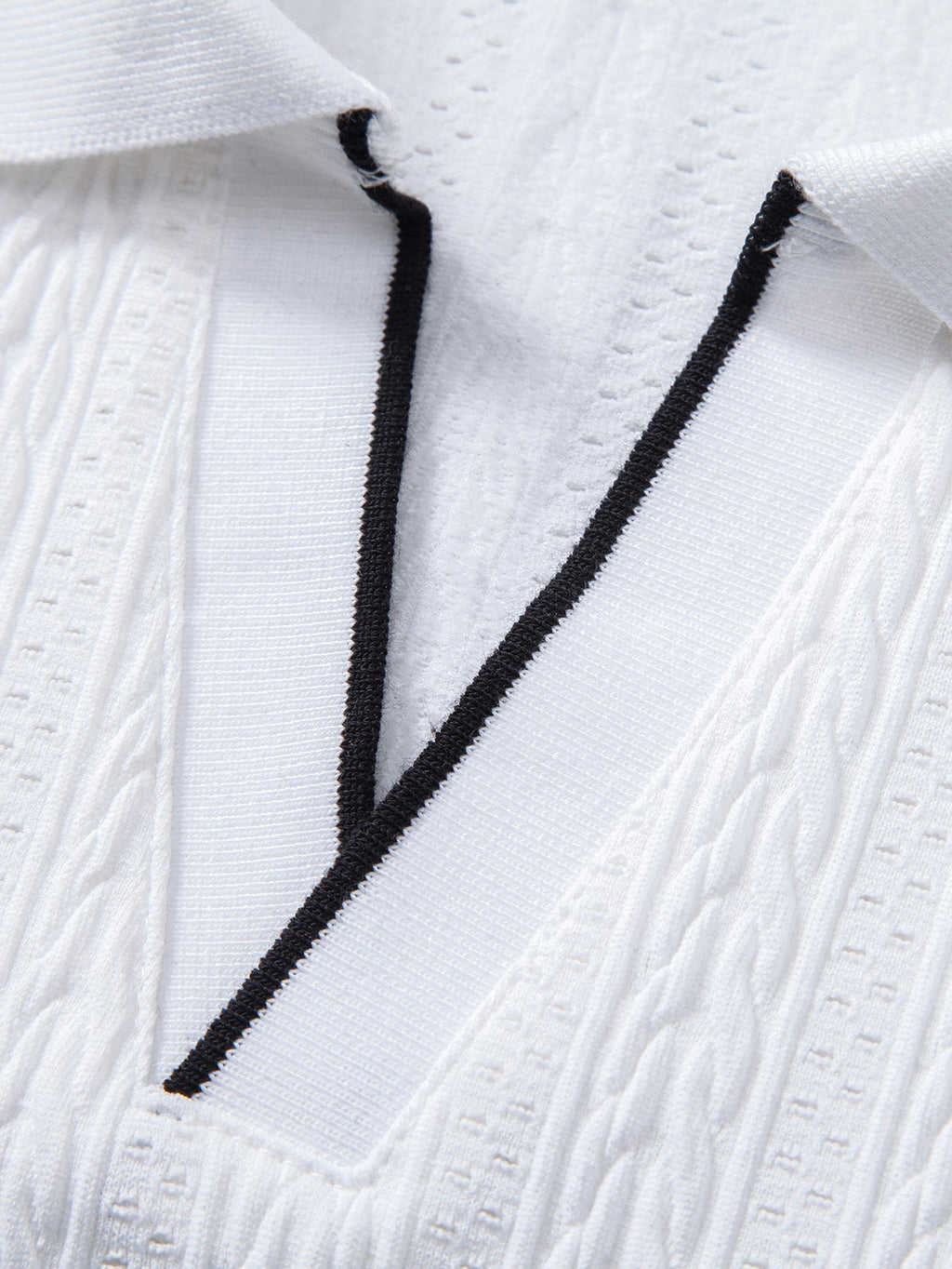 Geometric Jacquard Polo with Johnny Collar & Slim Fit Tapered Pants