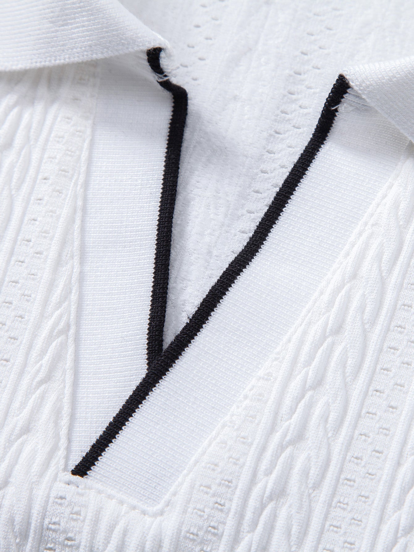 Geometric Jacquard Polo with Johnny Collar & Slim Fit Tapered Pants