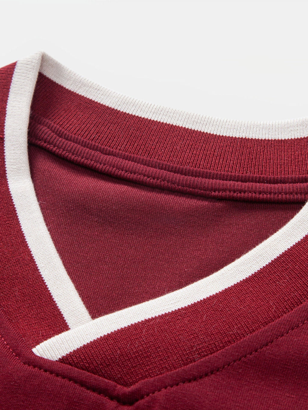 V-Neck Raglan T-Shirt with Contrast Piping