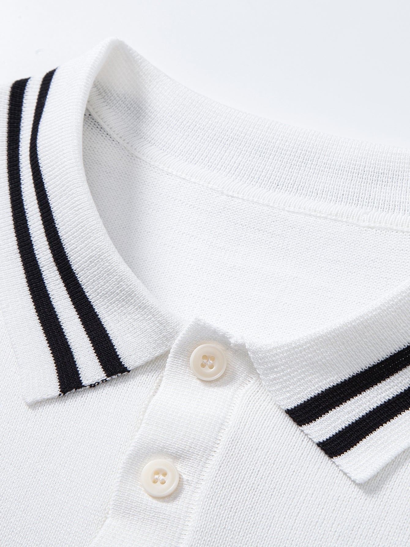 Twisted Jacquard Knit Polo with Contrast Trim