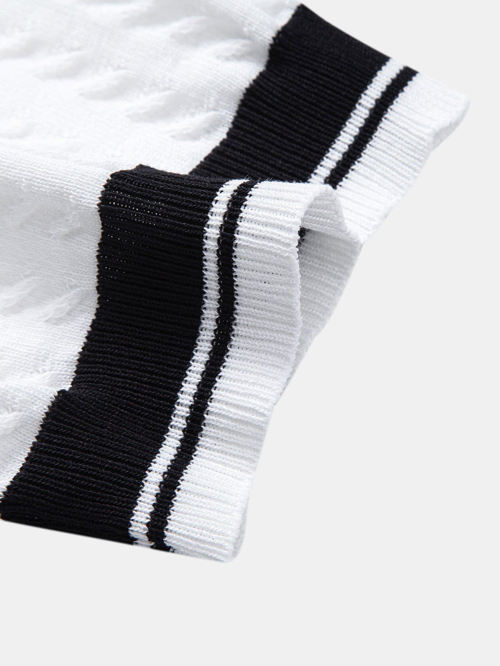 Textured Knit Polo with Contrast Trim and Johnny Collar
