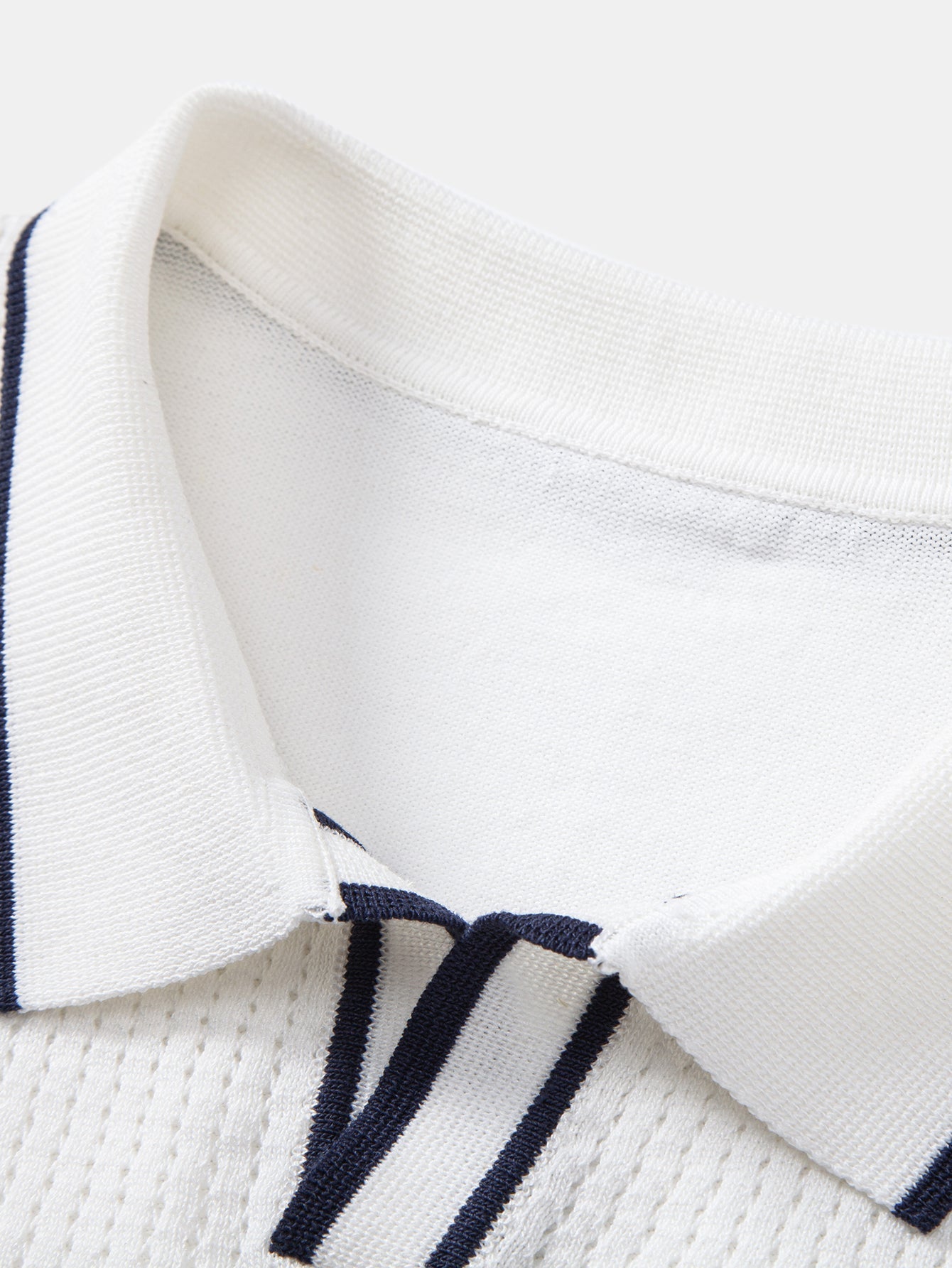Johnny Collar Knit Polo with Contrast Stripe Trim and Pocket