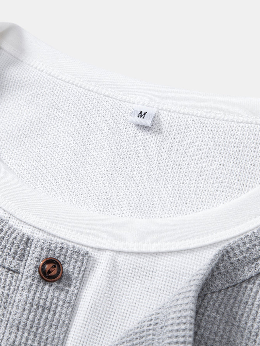 Dual-Function Waffle Henley Top