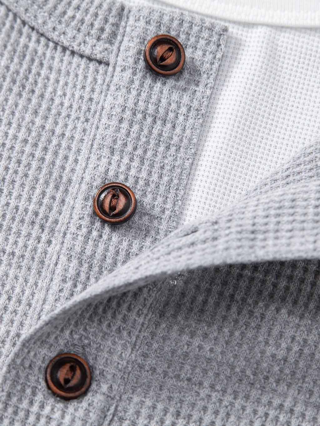 Dual-Function Waffle Henley Top