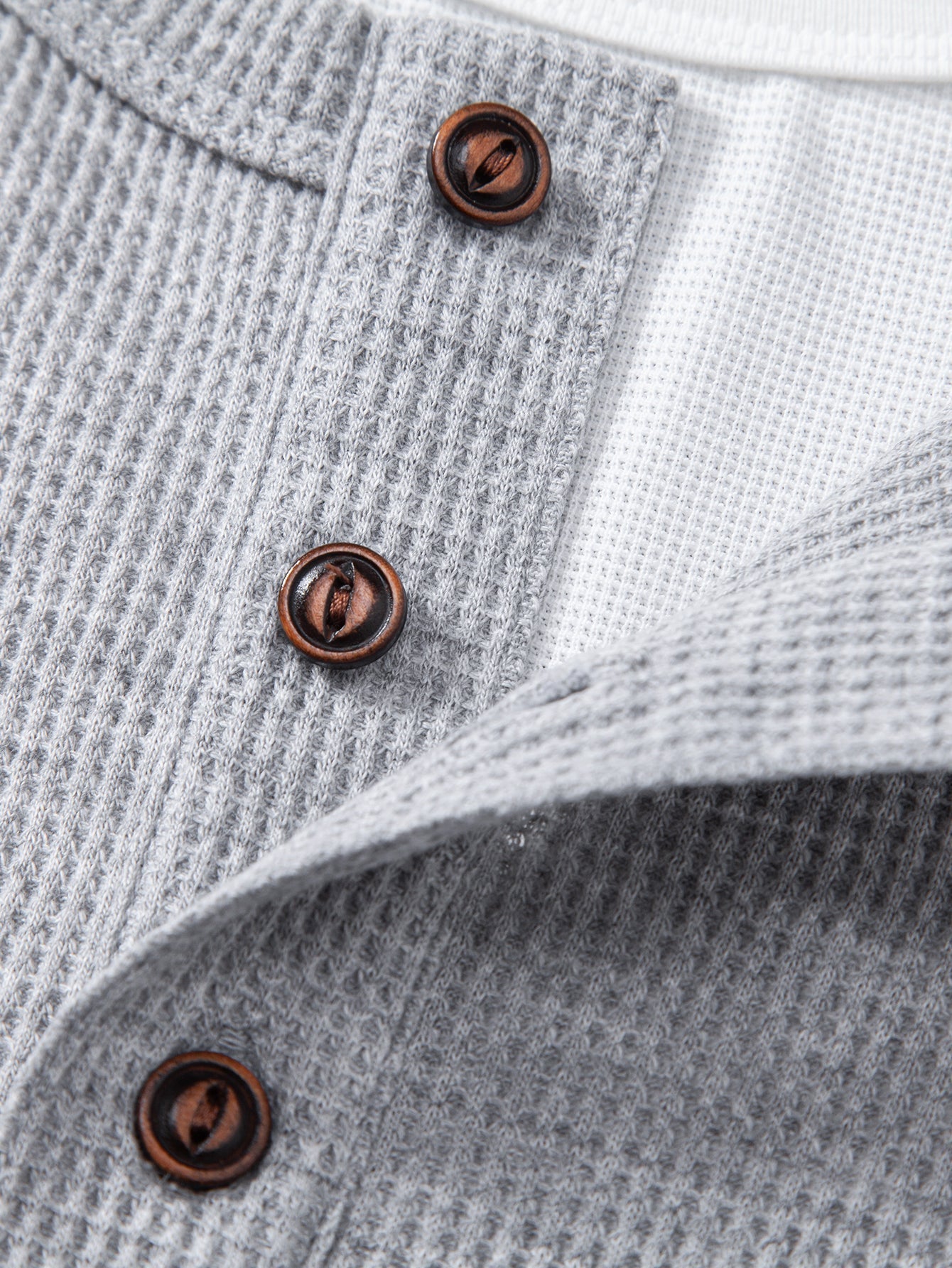 Dual-Function Waffle Henley Top
