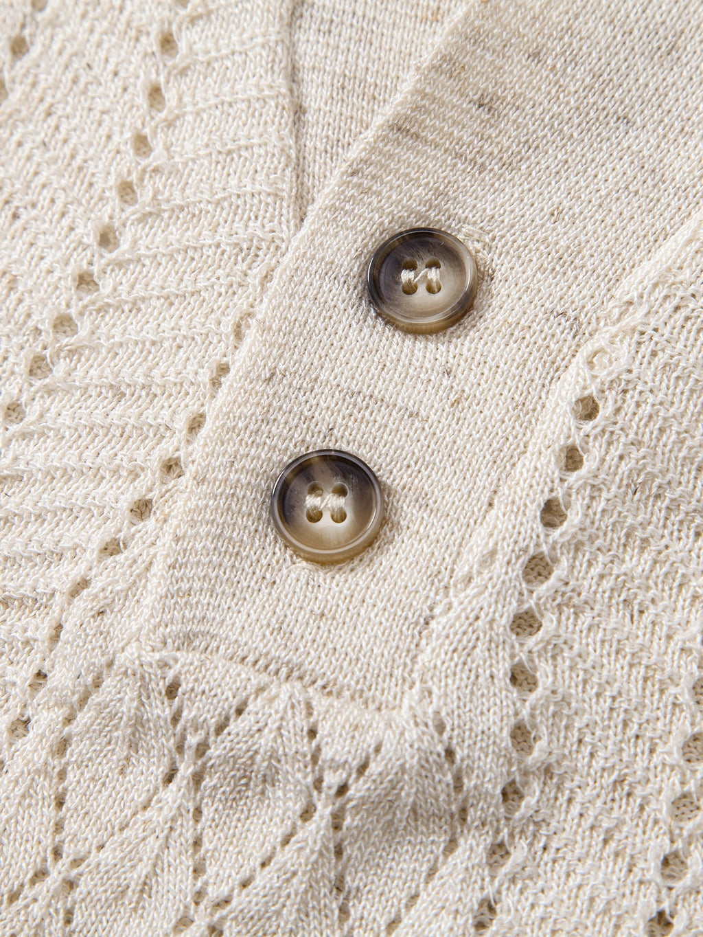 Open Knit Polo with Geometric Design