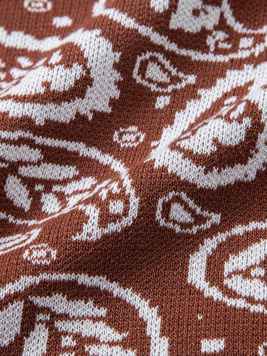 Paisley Knit Button-Up Shirt and Matching Knit Shorts