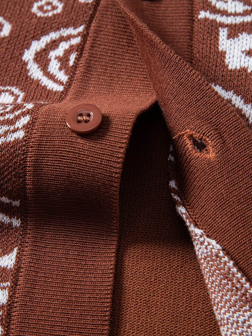Paisley Knit Button-Up Shirt and Matching Knit Shorts