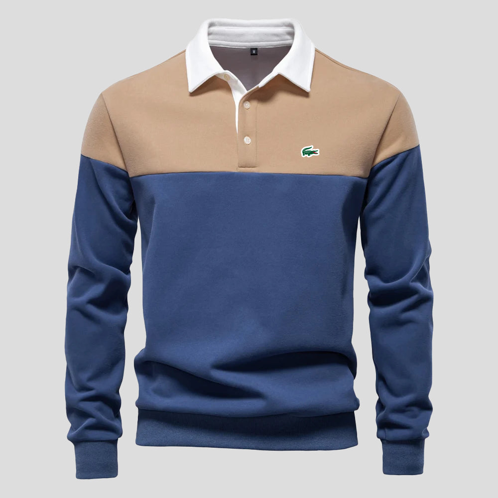Deluxe Color-Block Cotton Pullover Hoodie