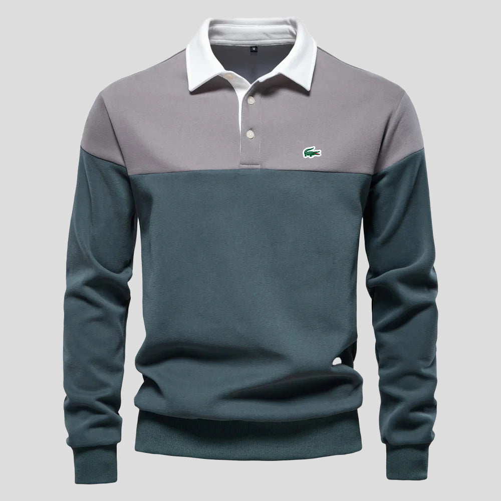 Deluxe Color-Block Cotton Pullover Hoodie