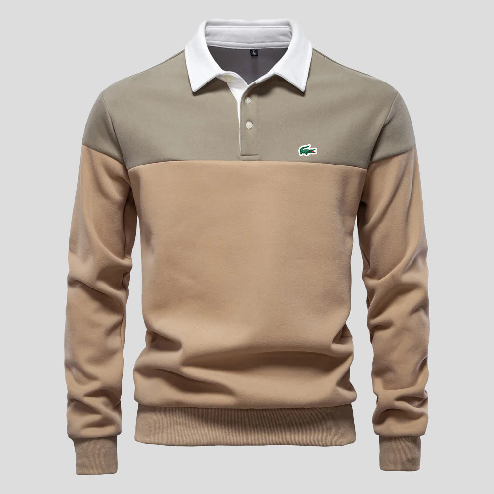 Deluxe Color-Block Cotton Pullover Hoodie
