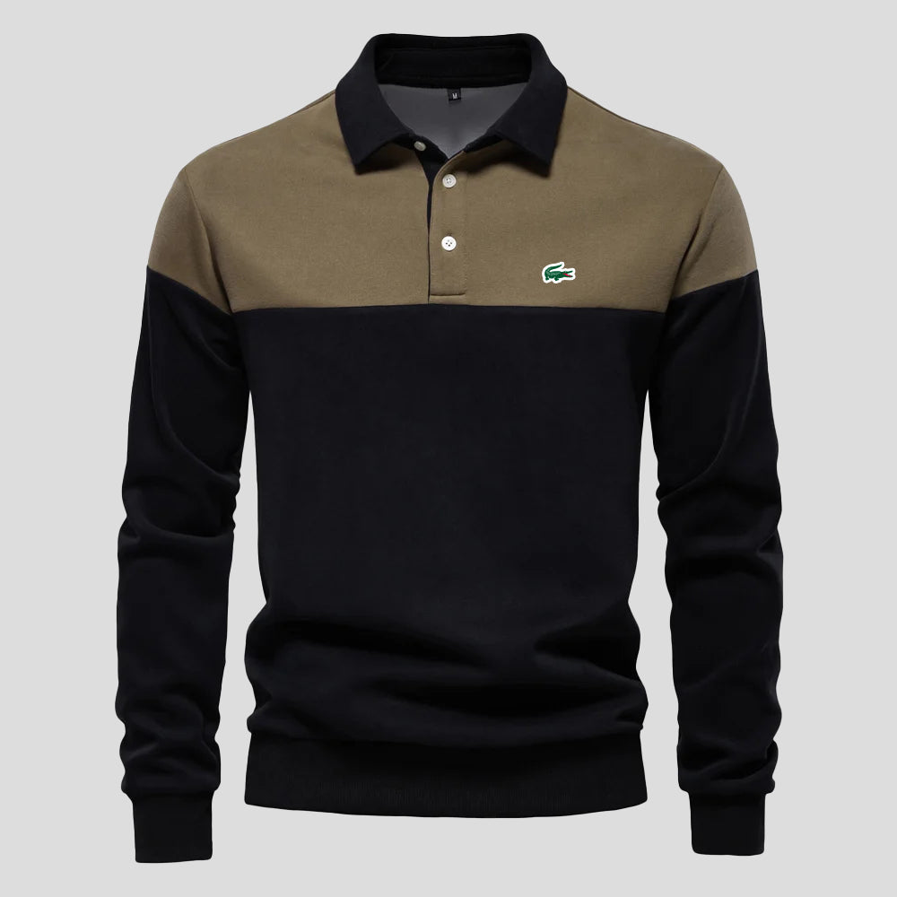 Deluxe Color-Block Cotton Pullover Hoodie