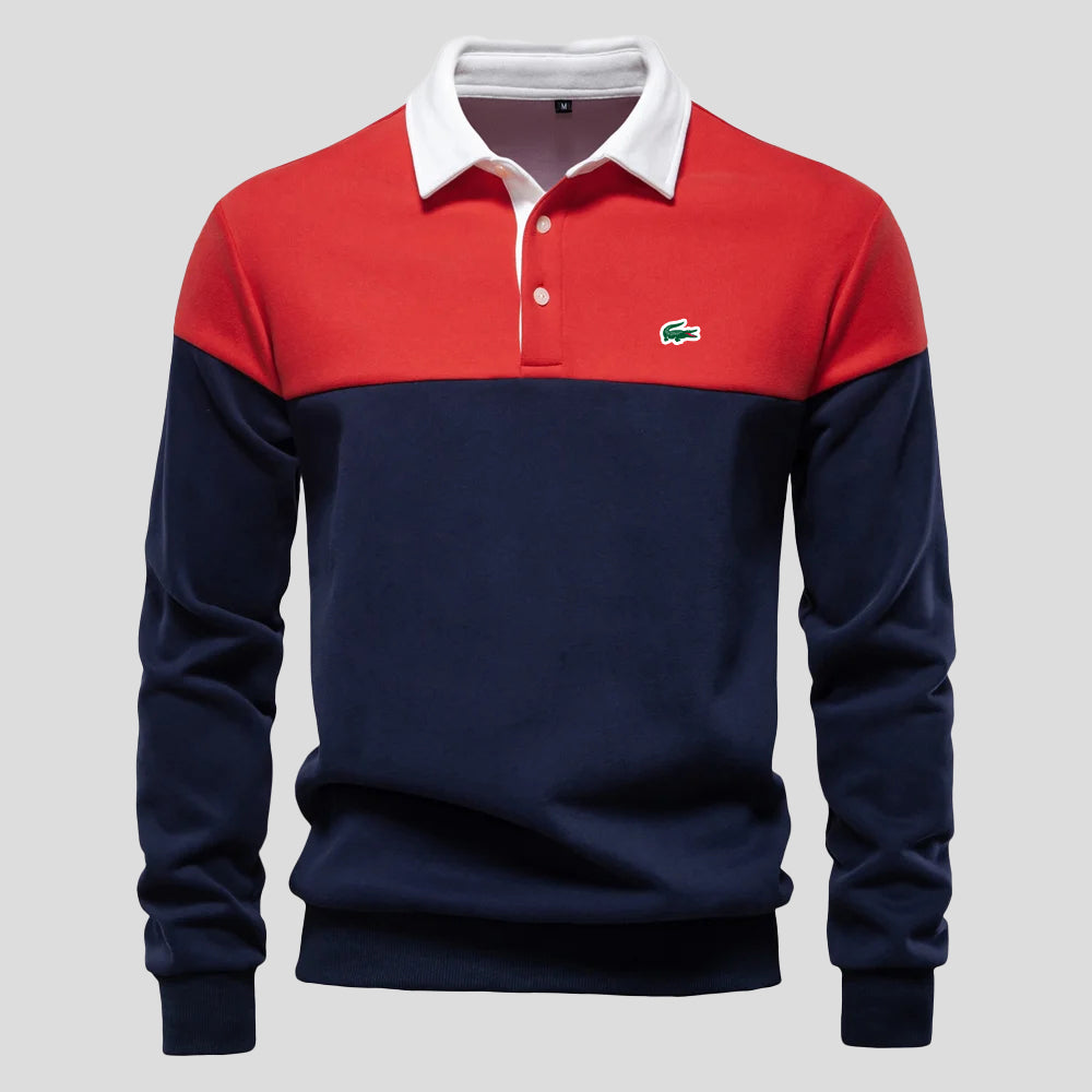 Deluxe Color-Block Cotton Pullover Hoodie