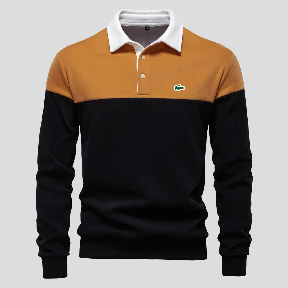 Deluxe Color-Block Cotton Pullover Hoodie