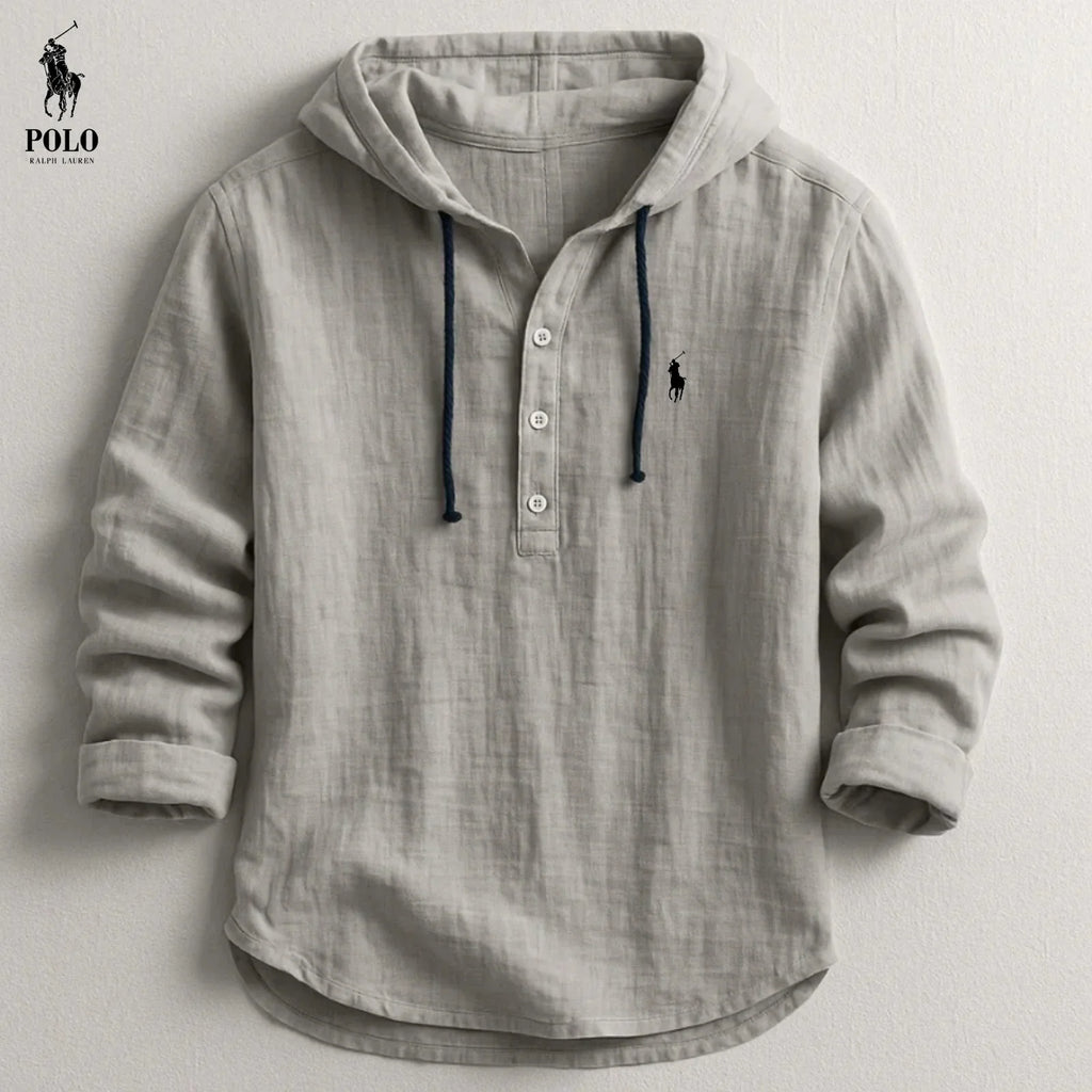 Luxury Linen-Cotton Hooded Shirt