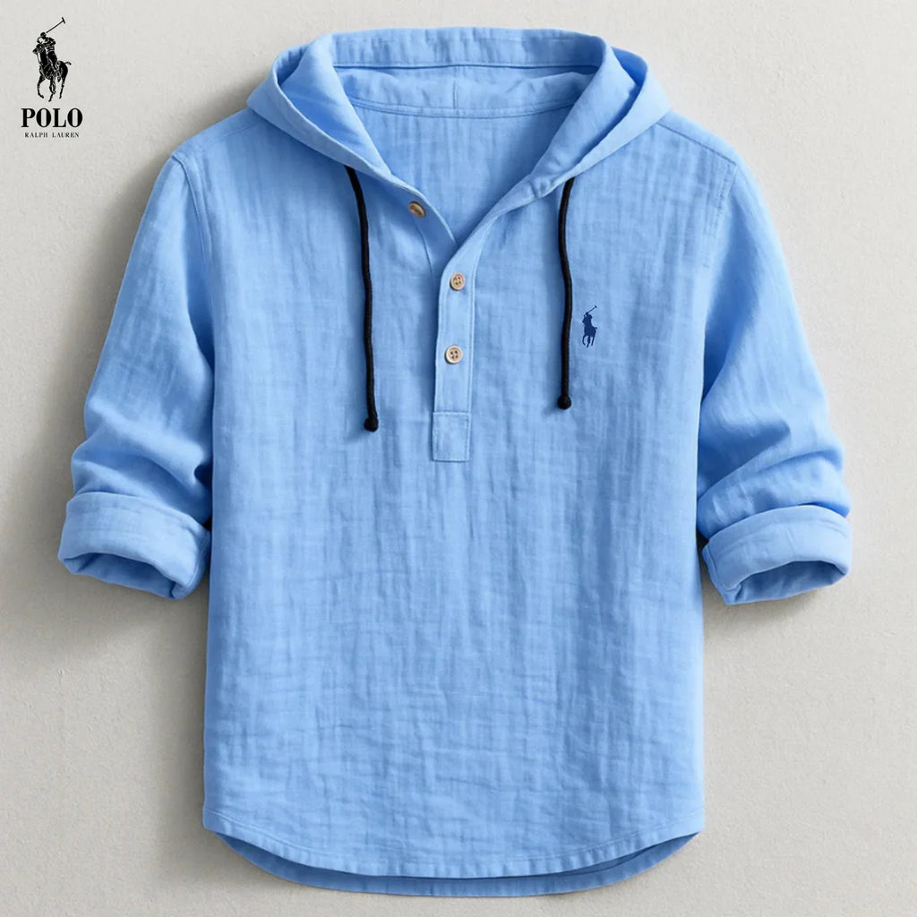 Luxury Linen-Cotton Hooded Shirt