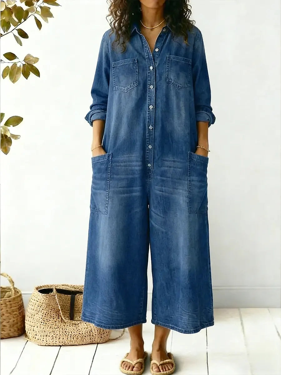 Women's Cozy and Casual Cotton Jumpsuit