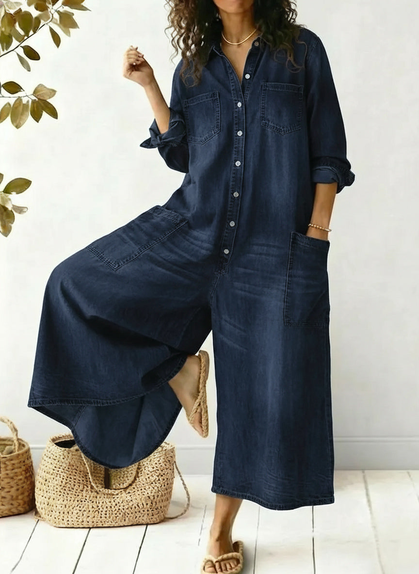 Women's Cozy and Casual Cotton Jumpsuit